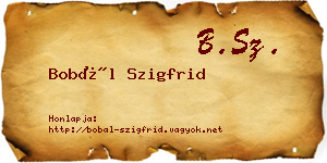 Bobál Szigfrid névjegykártya